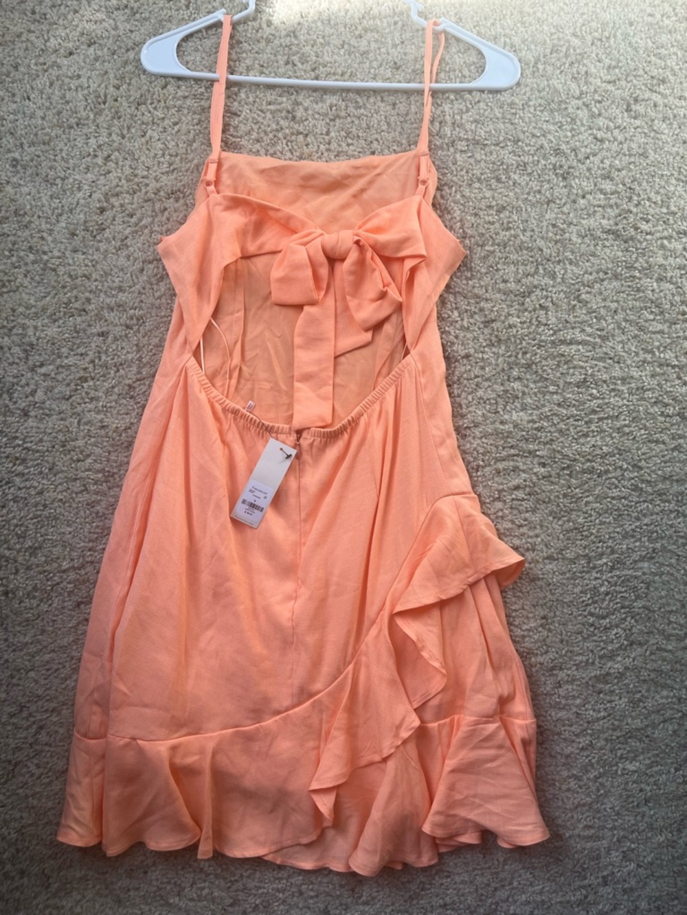 Francesca's Collections Peach Ruffle Mini Dress - Picture 2 of 3